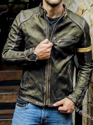 Men's PU Leather Jacket Faux Leather Coat Motorcycle Biker Vintage Style  Winter Casual Daily Outdoor Work Black Warm Outwear Tops Pocket